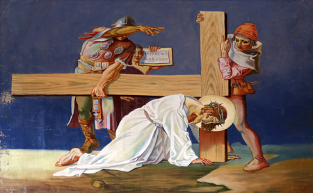 7th Stations of the Cross, Jesus falls the second timeのeditorial素材