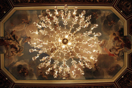 Beautiful cyrstal chandelierのeditorial素材