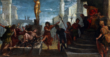 Paolo Veronese: Martyrdom of St. Lawrence, exhibited at the Great Masters renesnse in Croatia, opened December 12, 2011. in Zagreb, Croatiaのeditorial素材