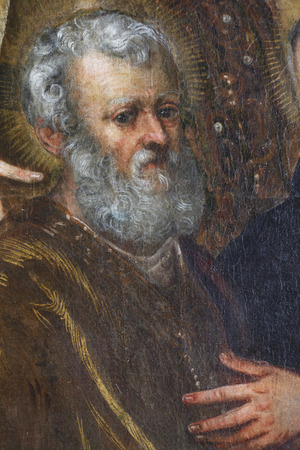 Jacopo Tintoretto: Saint Peter exhibited at the Great Masters renesnse in Croatia, opened December 12, 2011. in Zagreb, Croatiaのeditorial素材