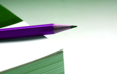 Pencil on bookの写真素材