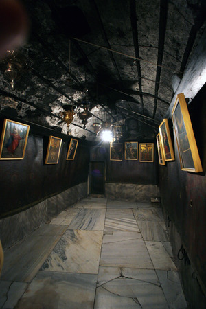 Grotto of Nativity. The Basilica of the Nativity is one of Bethlehemのeditorial素材