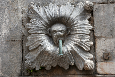 Detail of old fountain in Dubrovnik (Croatia)の写真素材