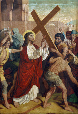 2nd Stations of the Cross, Jesus is given his crossのeditorial素材
