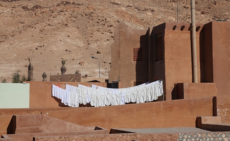 Hotel in the desert, Tamerza, Tunisiaのeditorial素材