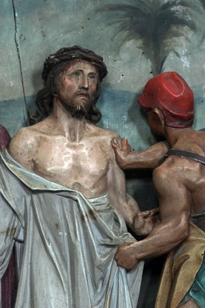 10th Stations of the Cross, Jesus is stripped of His garmentsの写真素材