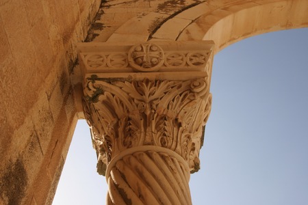 Pillar on Basilica of the Transfiguration, Mount Tabor, Galilee, Israel