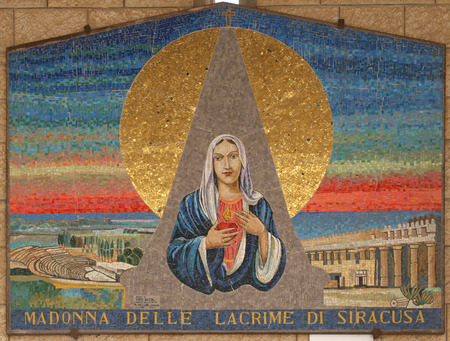 Icon of Madonna. Gift from Siracusa Italy to Basilica of the Annunciationのeditorial素材