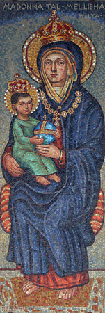 Icon of Madonna. Gift from Malta to Basilica of the Annunciationのeditorial素材