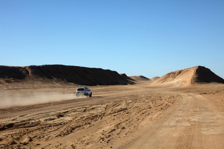 Car in desertの写真素材