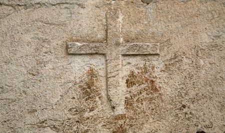 Cross on the wallの写真素材
