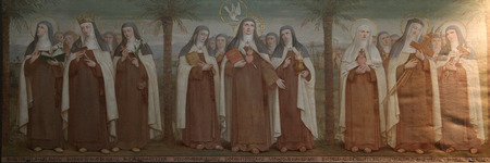 Carmelite Saints, The Church Stella Maris, mountain Karmel, Haifa, Israelのeditorial素材