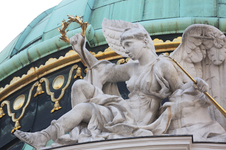 Architectural artistic decorations on Hofburg palace, Vienna; Austria. Hofburg was residence of Habsburg dynasty, rulers of Austro-Hungarian Empire. Vienna, Austria on October 10, 2014.のeditorial素材