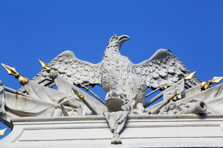 Architectural artistic decorations on Hofburg palace, Vienna; Austria. Hofburg was residence of Habsburg dynasty, rulers of Austro-Hungarian Empire. Vienna, Austria on October 10, 2014.のeditorial素材
