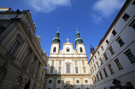 Baroque Jesuits church. The church was built between 1623 and 1627. in Vienna, Austria on October 10, 2014.のeditorial素材