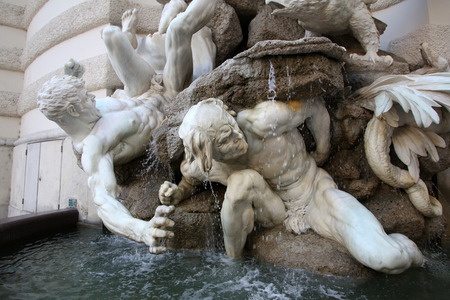 The forces on land fountain at the Hofburg in Vienna, Austria on October 10, 2014.のeditorial素材