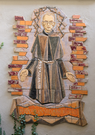 Saint Maximilian Kolbe, Mariahilf church in Graz, Styria, Austria on January 10, 2015.のeditorial素材