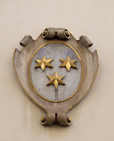 Facade coat of arms on the Landhaus historic center listed as World Heritage by UNESCO in Graz, Styria, Austria on January 10, 2015.のeditorial素材