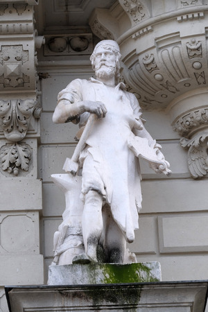 Statue of Industry, allegorical representation, detail of Rathaus Town Hall, Graz, Styria, Austria on January 10, 2015.;のeditorial素材