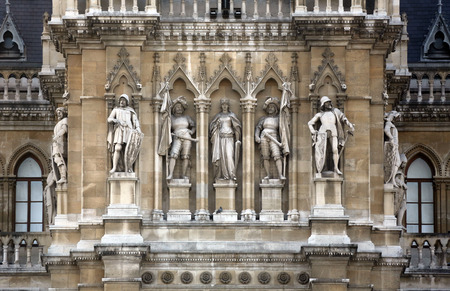 Fragment of famous City Hall building (Rathaus) in Vienna. の写真素材