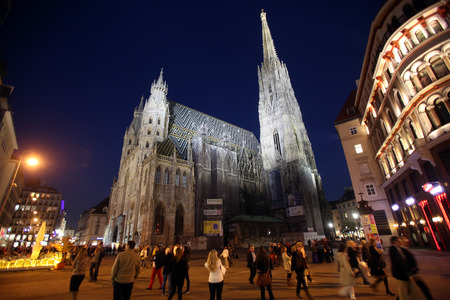 St. Stephen cathedral in center of Vienna, Austria on October 10, 2014のeditorial素材