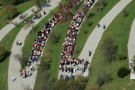 Way of the Cross in Croatian national shrine of the Virgin Mary on Sep 14 2013 in Marija Bistrica...