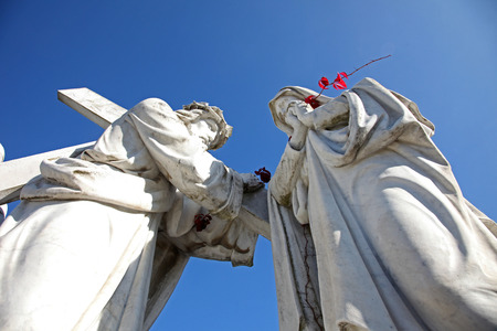 4th Stations of the Cross, Jesus meets His Mother,  pilgrimage Sanctuary, Assumption of the Virgin Mary in Marija Bistrica, Croatia, on October 26, 2013のeditorial素材