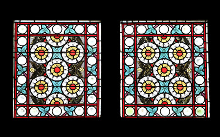 Stained glass window in Basilica Assumption of the Virgin Mary in Marija Bistrica Croatiaのeditorial素材