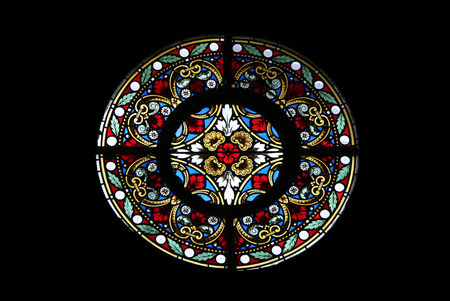 Stained glass window in Basilica Assumption of the Virgin Mary in Marija Bistrica, Croatia, on July 14, 2014のeditorial素材