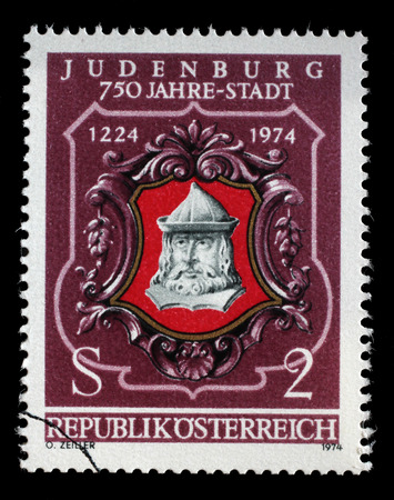 stamp printed by Austria, shows Seal of Judenburgの写真素材