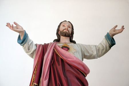 Sacred heart of Jesus, statue in the Church of Saint Francis of Assisi in Lipik, Croatia on May 07, 2015のeditorial素材