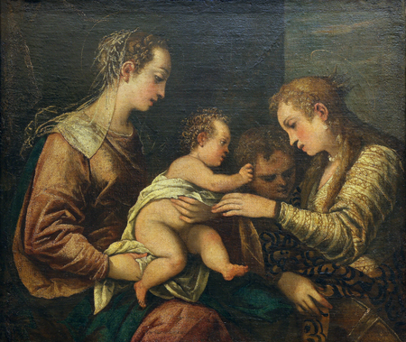 Jacopo Tintoretto: The engagement of St. Catherine, Old Masters Collection, Croatian Academy of Sciences, December 08, 2014 in Zagreb, Croatiaのeditorial素材