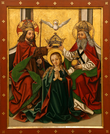 Unknown Austrian painter: Coronation of the Virgin, Old Masters Collection, Croatian Academy of Sciences, December 08, 2014 in Zagreb, Croatiaのeditorial素材