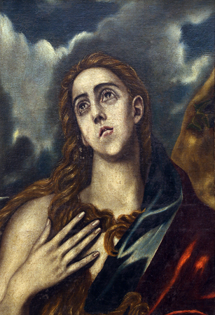 Follower of Domenico Theotocopuli El Greco: St. Mary Magdalene, Old Masters Collection, Croatian Academy of Sciences, December 08, 2014 in Zagreb, Croatiaのeditorial素材