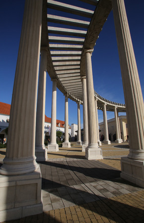 Modern colonnade of the shopping center in Sv. Kriz Zacretje, Croatiaのeditorial素材