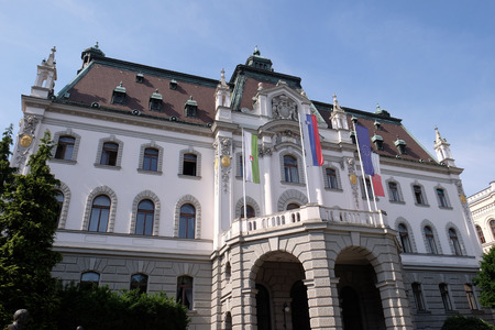 Headquarters building of University of Ljubljana, Sloveniaのeditorial素材