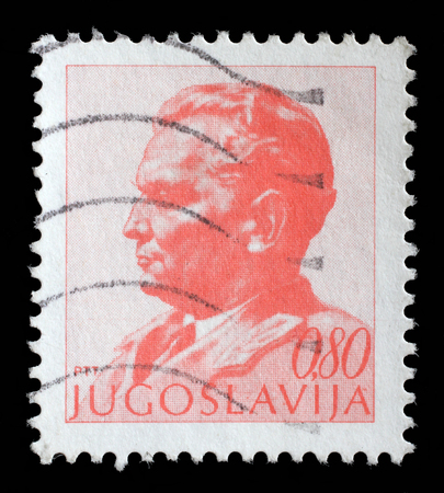 Stamp printed in Yugoslavia shows portrait of Marshal Josip Broz Tito, circa 1974
