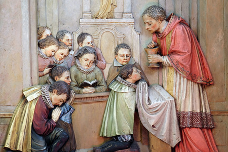 Saint Aloysius Gonzaga altar in the Basilica of the Sacred Heart of Jesus in Zagreb, Croatia