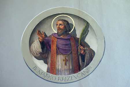 Saint Marko Krizin, fresco in the Basilica of the Sacred Heart of Jesus in Zagreb, Croatia
