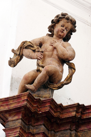 Angel on the altar in the church of Saint Leonard of Noblac in Kotari, Croatiaの写真素材