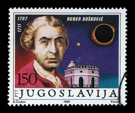 Stamp printed in Yugoslavia shows The 200th Anniversary of the Birth of Ruder Josip...