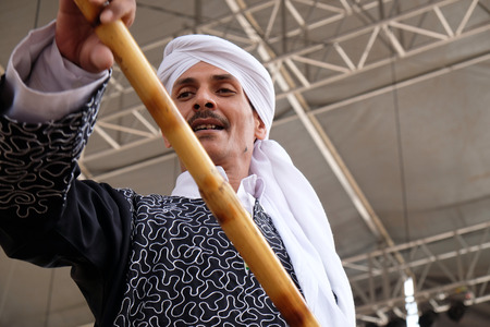 Members of Al Tannoura Folklore Troupe, Cairo, Egypt during the 50th International Folklore Festival in center of Zagreb, Croatia on July 20, 2016のeditorial素材