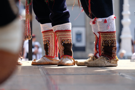 Members of folk group from Vrlika, Croatia  during the 50th International Folklore Festival in center of Zagreb, Croatia on July 23, 2016のeditorial素材