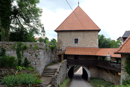 Ozalj Castle, is a castle in the town of Ozalj, Croatiaのeditorial素材