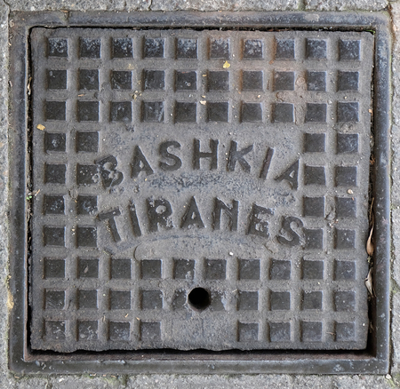 Hatch cover in Tirana, Albaniaのeditorial素材