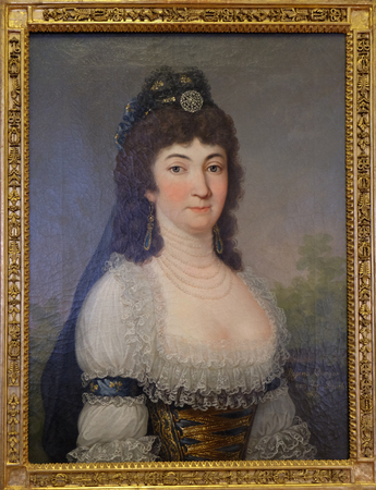 Portrait of Regina Draskovic, oil on canvas, painted by an unknown artist, exhibited in Museum of Arts and Crafts, Zagrebのeditorial素材