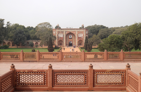 Humayun's Tomb, built by Hamida Banu Begun in 1565-72, Delhi, Indiaのeditorial素材