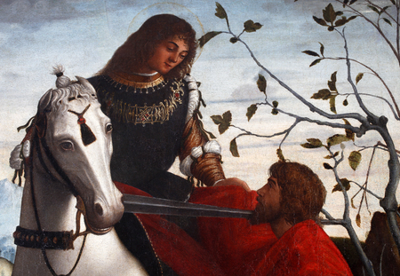 Vittore Carpaccio: St. Martin, Altarpiece, permanent exhibition of church art in Zadar, Croatiaのeditorial素材