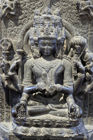 Sadasiva, from 12th century found in Basalt, Bangarh, Dinajpur now exposed in the Indian Museum in Kolkata, West Bengal, Indiaのeditorial素材