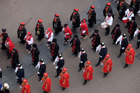 On the occasion of World Cravat Day, Honorary Cravat Regiment made a great spectacle changing of the...